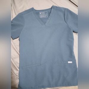 Figs Blue Scrub Top